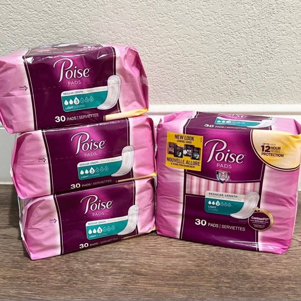 4 pk Poise Incontinence Pads Light